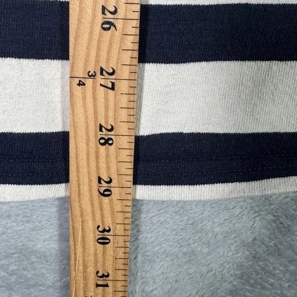 L.L.Bean Rugby Polo Shirt Mens Large Blue Stripe Long Sleeve Cotton Casual - Picture 6 of 8